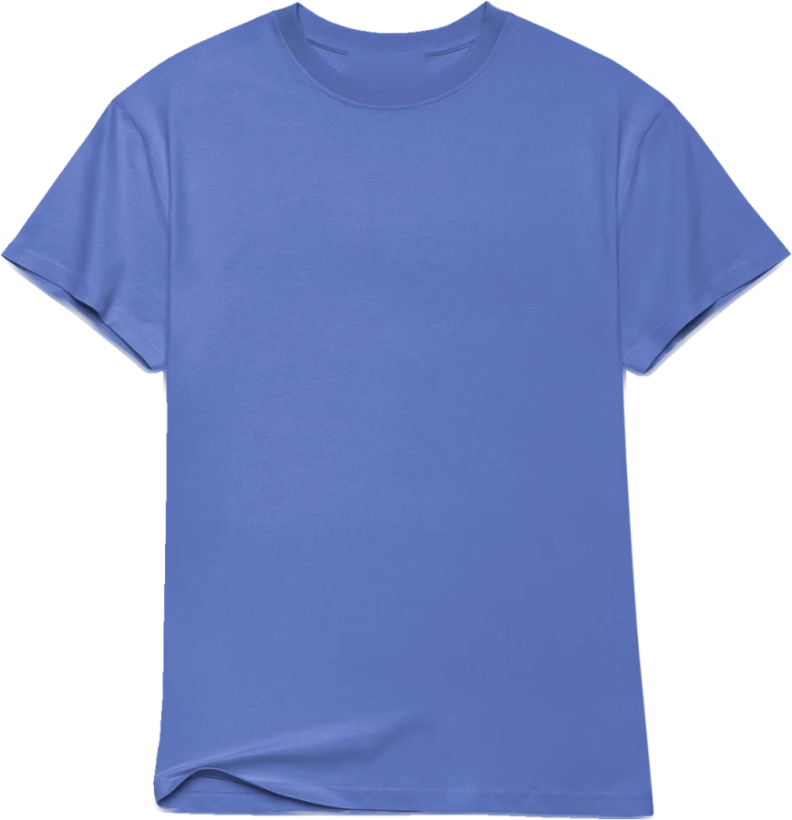 T-Shirt kornblumenblau, flach